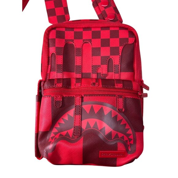 Sprayground XTC SHARKS IN WONDERLAND SLING Red Crossbody Bag - Picture 2 of 4